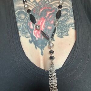 Silver and Black Tassel Pendant 3 for $15 or 4 for $20